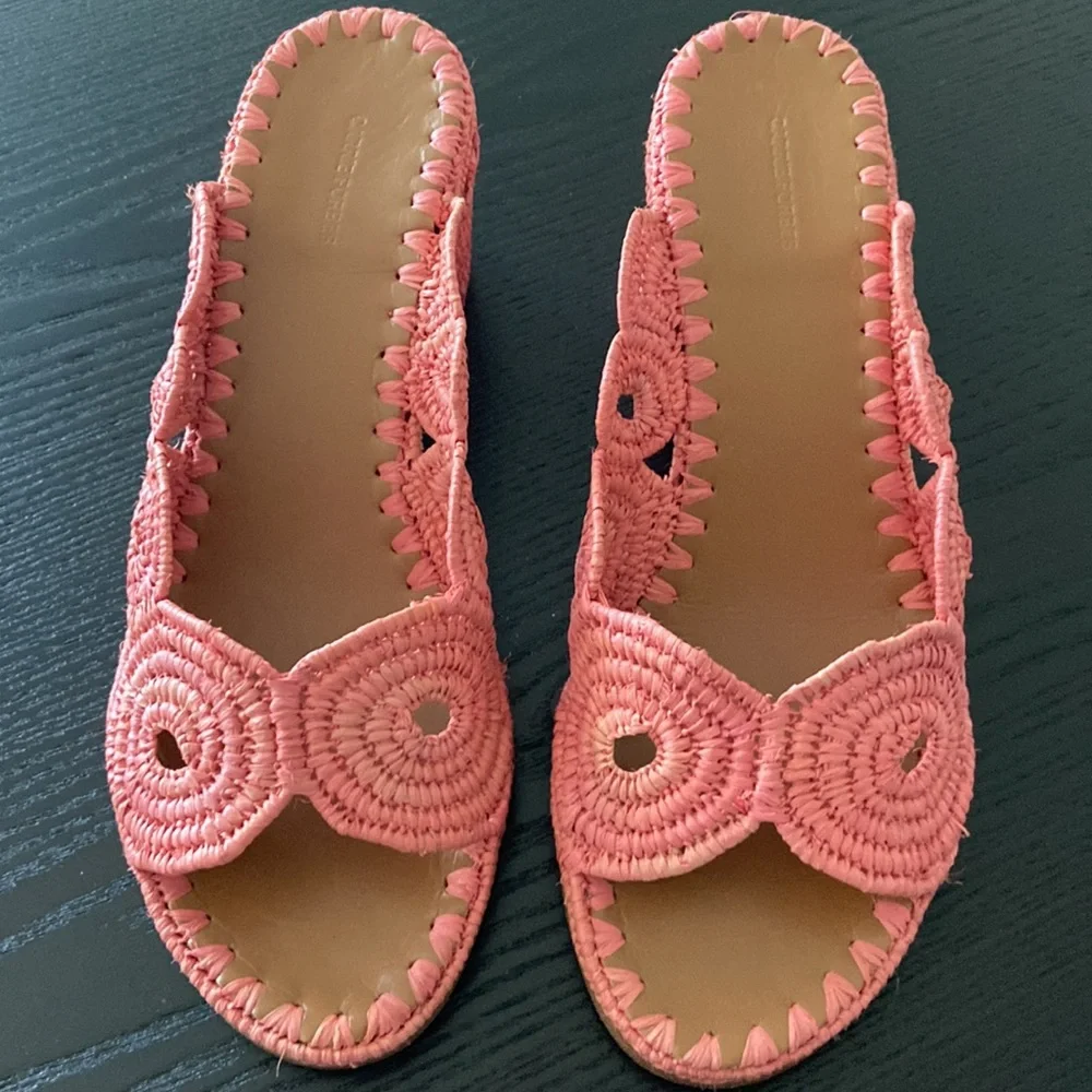 NEW never worn Carrie Forbes salmon pink heeled sandals size 8 38 - Picture 2 of 4